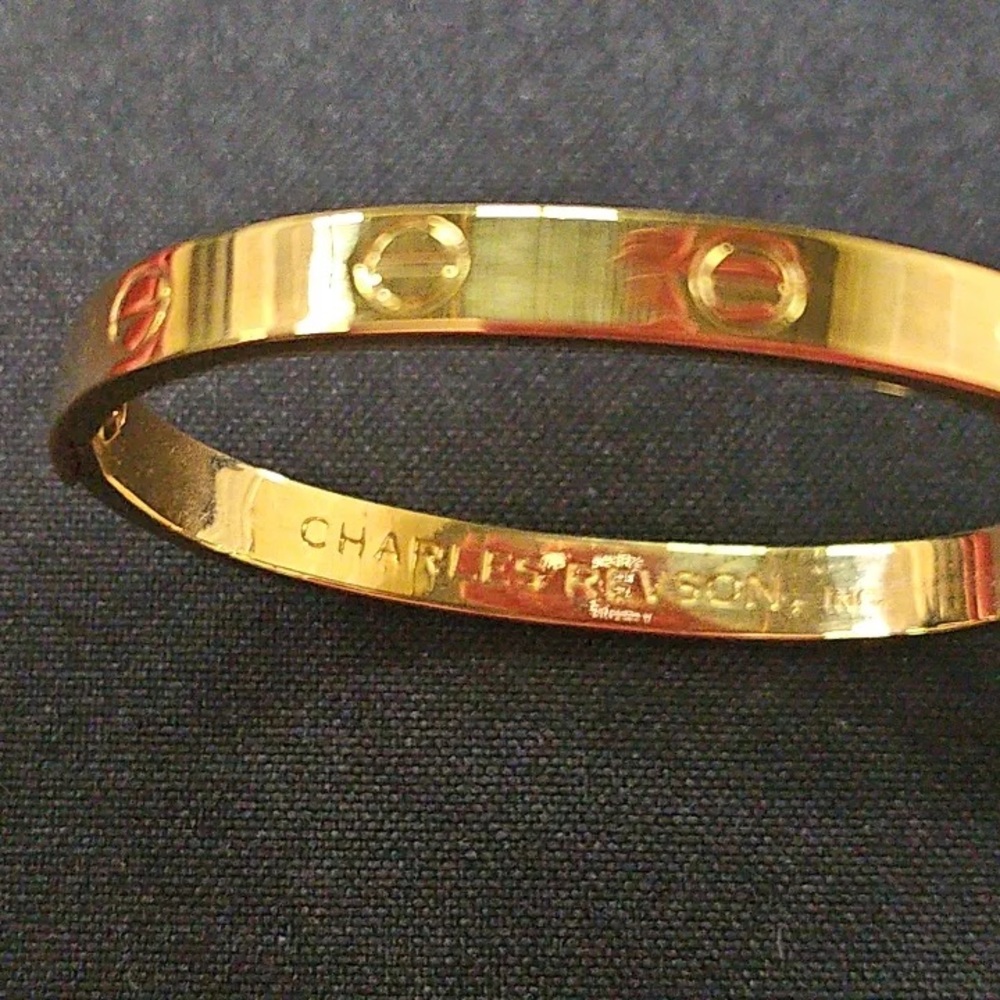Aldo Cipullo Love Bracelet Gold Electrolated Open Bangle Bracelet Copyright 1970 - Picture 2 of 16